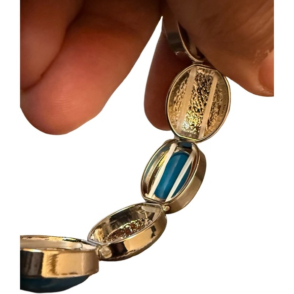 New Paparazzi Blue & Gold Stretch Bracelet Accessory Jewelry - Picture 7 of 8